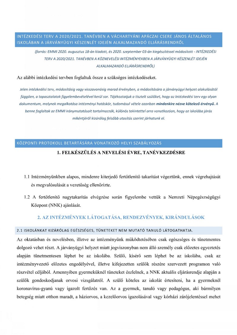 vachartyan iskola pandemias intezkedesi terv 20200921